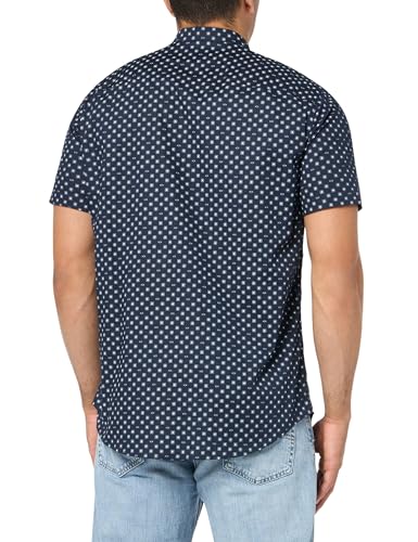 Armani Exchange Men's Short Sleeve Micro Print Button Down Shirt. Slim Fit3