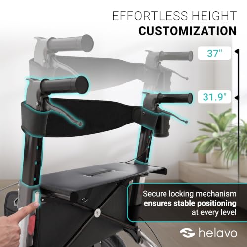 Image of Helavo All Terrain Walker, 12 inch Solid Rubber Tires, Outdoor Rollator Walker