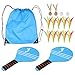 LIOOBO Strand Paddel Set Holzschläger Beachball Badminton Schläger Cricket Ball mit Federball Beutel für Büro Outdoor Sport Style b