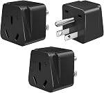 Canada Adaptateur de voyage type B - Convertisseur universel de prise d'alimentation pour l'Australie/Chine/Nouvelle-Zélande/Argentine CA, 2000W 110V-250V Double mise à la terre 3 Pong, noir
