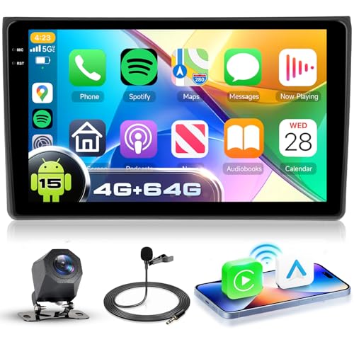 Autoradio Android 15 pour Audi A4 2004-2008 VECHTEL 4G+64G 9'' Carplay