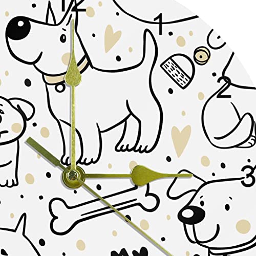 Horloge murale silencieuse contre le tic-tac forme chien - 3