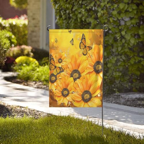 Drapeau de maison polyester 71x101 drapeau de jardin fleurs jaunes