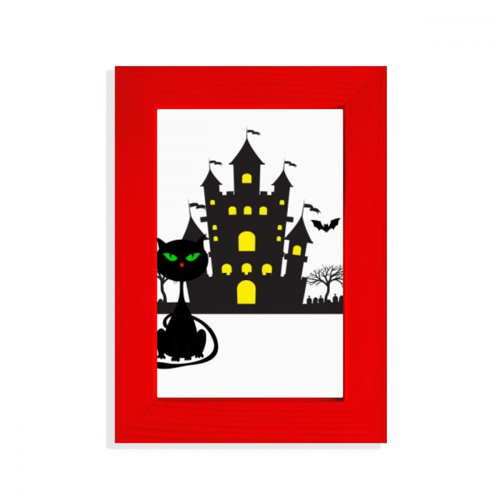 Cadre photo Halloween château sombre rouge pour décoration gothique festive