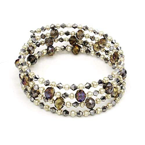 Amazon.com: Large Swarovski Crystal and Czech Glass Wraparound Memory ...