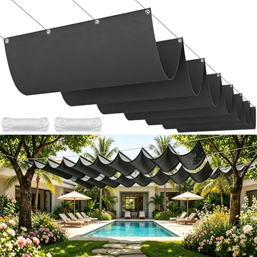 Lona de sombreado rectangular 170x180 cm gris oscuro para toldo curvado de terraza 2