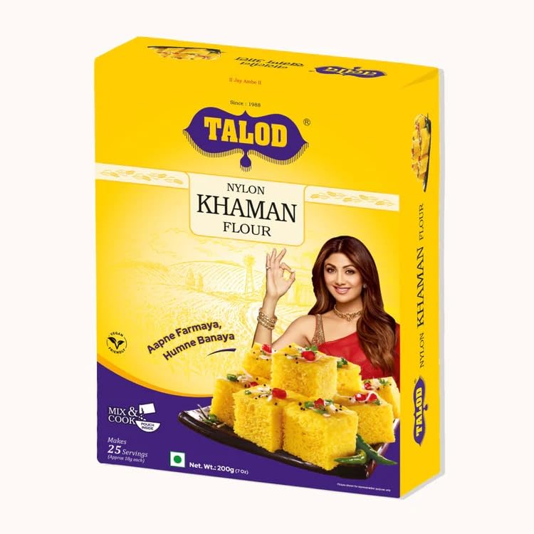 TALOD Instant Mix Nylon Khaman Flour (Pack Of 3 * 200G) | 100% Vegetarian, Wheat Gluten Free, Vegan Friendly, No Msg | Makes 25 Servings In 30 Mins From Pack, 600 Gram (B0C494DXXN) Amazon Price History, Amazon Price Tracker