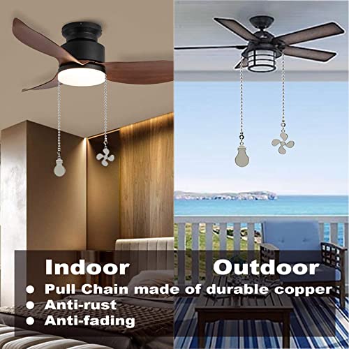 Image of Ceiling Fan Chain Extenders - 12 Inch Ornaments with Decorative Light Bulb and Fan Cord, Nickel