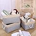 TheWarmHome Fabric Storage Bins Baskets for Organizing, Large Sturdy Storage Basket W/Handles, Decorative Foldable Storage Baskets for Shelves Closet Nursery Toy (Large - 3 Pack 15.7L×11.8W×8.3H)