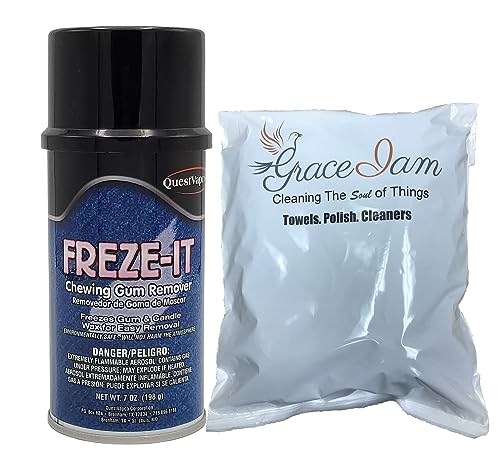 Grace I am Freze-It Chewing Gum Remover 7 oz Spray Cleans Candle Wax Putty Gummy residues on Carpet Wall Driveways Furniture Upholstery mats Shoes Cloth