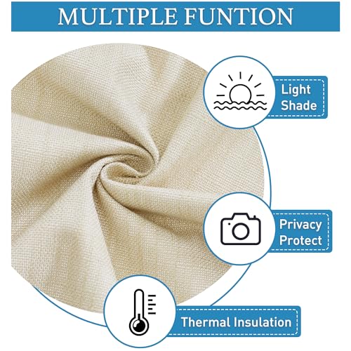 RYB Home 100% Blackout Door Curtains for Classroom, Linen Textured Privacy Easy Blinds Shades for Nana Entrance Way Glass/French Door, W 26 x L 40 inches, Textured Taupe, 1 Panel