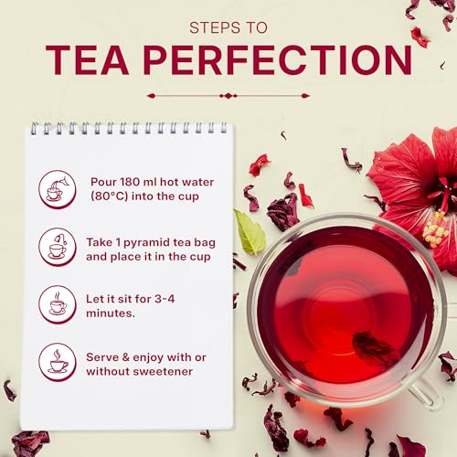 Image of Sweet Hibiscus Green Tea Loose Leaf (100gm /3.5oz), Makes Upto 50 Servings
