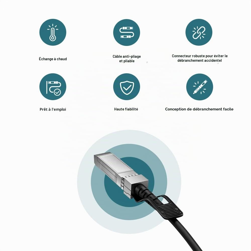TP-Link TL-SM5220-1M câble de Fibre Optique SFP+ DAC Noir