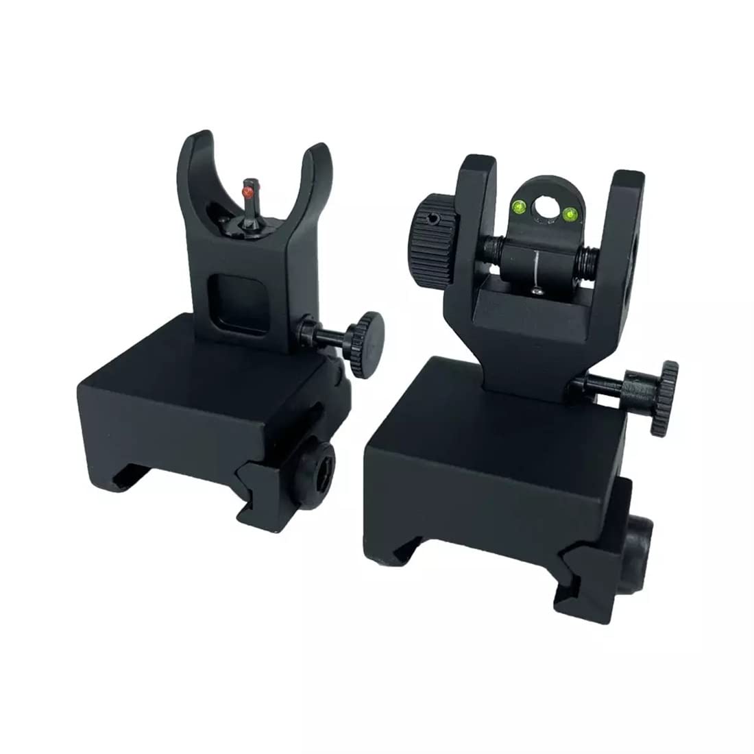 Viseur de Fer Avant arrière AR15 en Aluminium Tactique avec Vue de Fibre Optique AR15 Rouge Vert