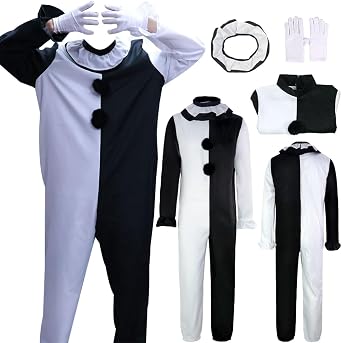Anime Cosplay Costume Outfits Anime Black White Bodysuit Halloween Suit