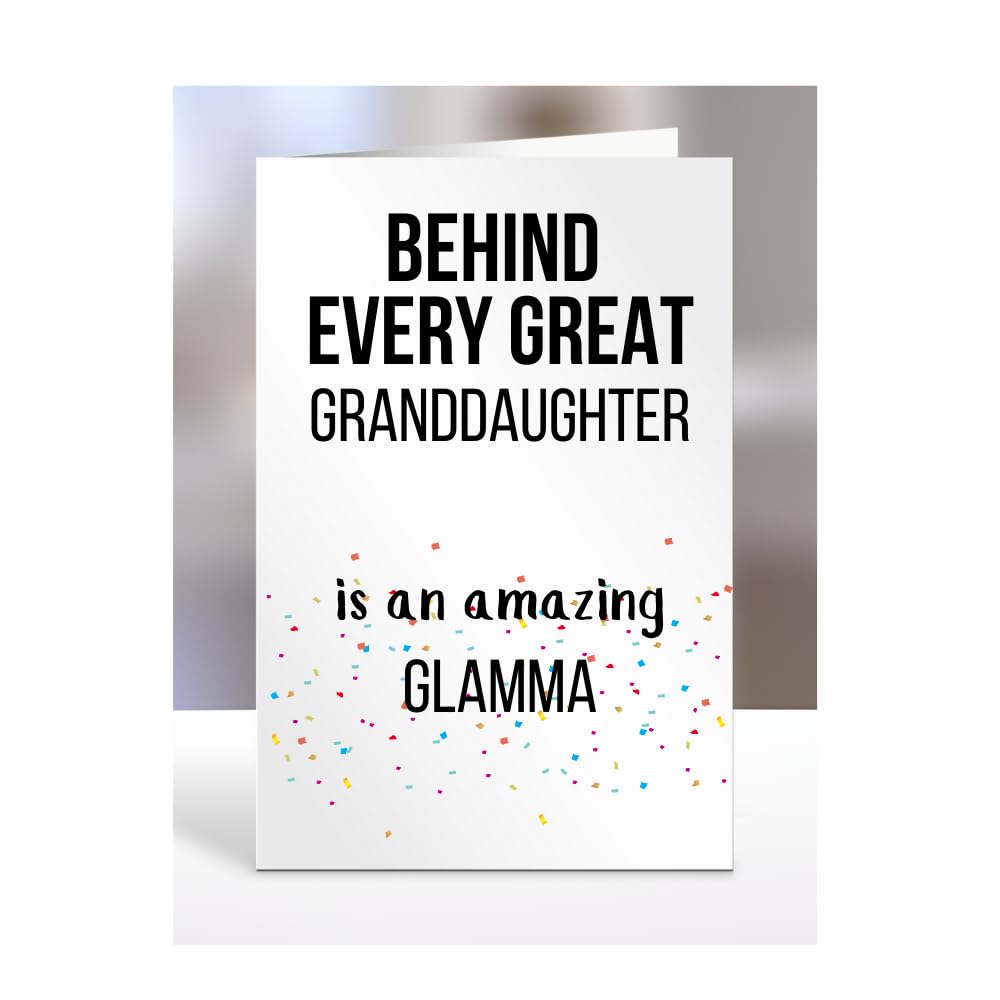 Birthday cards for Granddaughter from Glamma, Gifts for Him, Her, Men, Women, Presents for Christmas, Behind Every Great An Amazing, Cute, A5-255b_12
