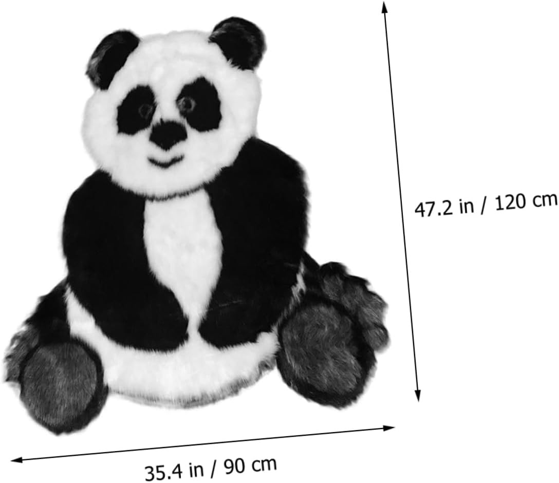 Panda Shaped Non-Slip Decorative Floor Mat for Bathroom and Living Room Thick Plush Household Carpet Machine Washable Water-Absorbent Area Rug