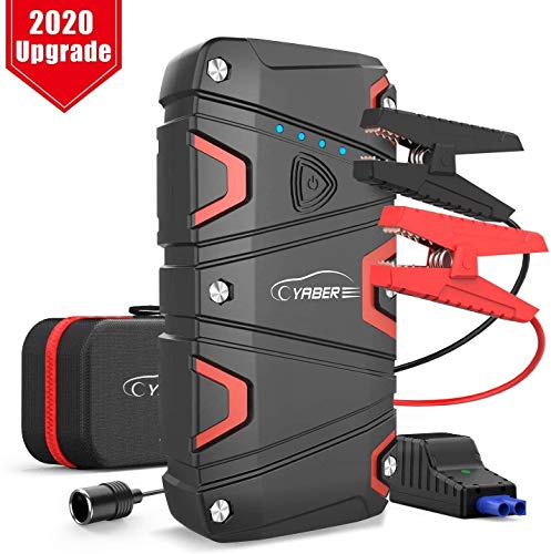 YABER Arrancador de Coches, 1200A Arrancador de Baterias de Coche para 7.5L de Gasolina o 6.0L de Diesel, Arrancador Batería Coche con IP68 Impermeable, con Carga Rápida QC3.0