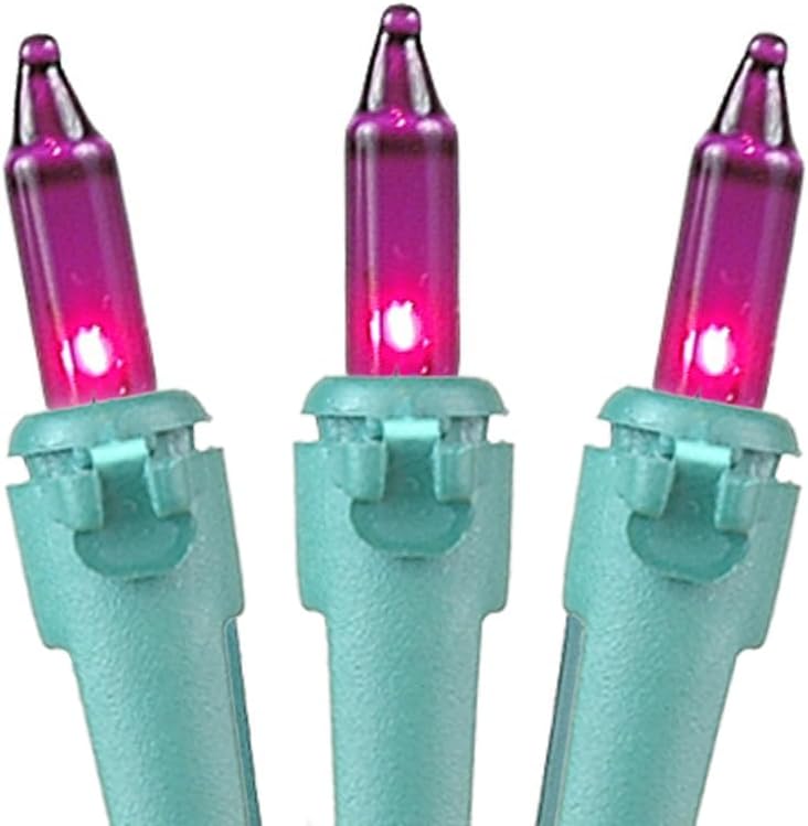 Novelty Lights 11 Feet 50 Bulbs Green Wire Purple Incandescent Mini Lights image 4