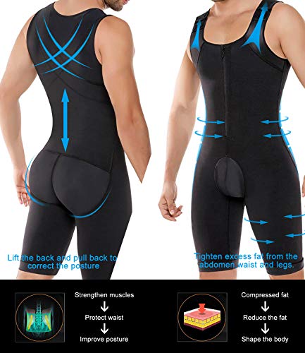 Men's Shapewear Bodysuit Full Body Shaper Compression Slimming Suit Breathable4