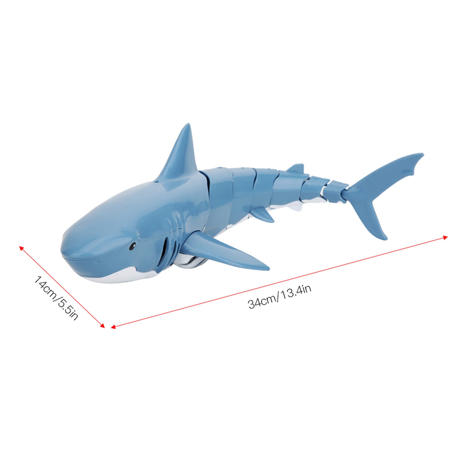 Juguete tiburón teledirigido 2.4G RC Simulación tiburón Juguetes de buceo Juguetes acuáticos teledirigidos recargables por USB Juguete flotante para niños (Azul)