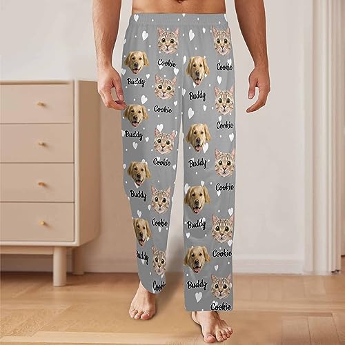 YESCUSTOM Personalized Face Print Pajama Pants with Name Custom Pet Photo Pajama Bottoms for Women and Man4