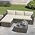 May in Color 5 Piece Outdoor Patio Sectional Furniture Set, Weather Resistant Rattan Outside Couch, Waterproof Conversation Sofa for Balcony, Porch, Backyard, Deck, Garden,Beige
