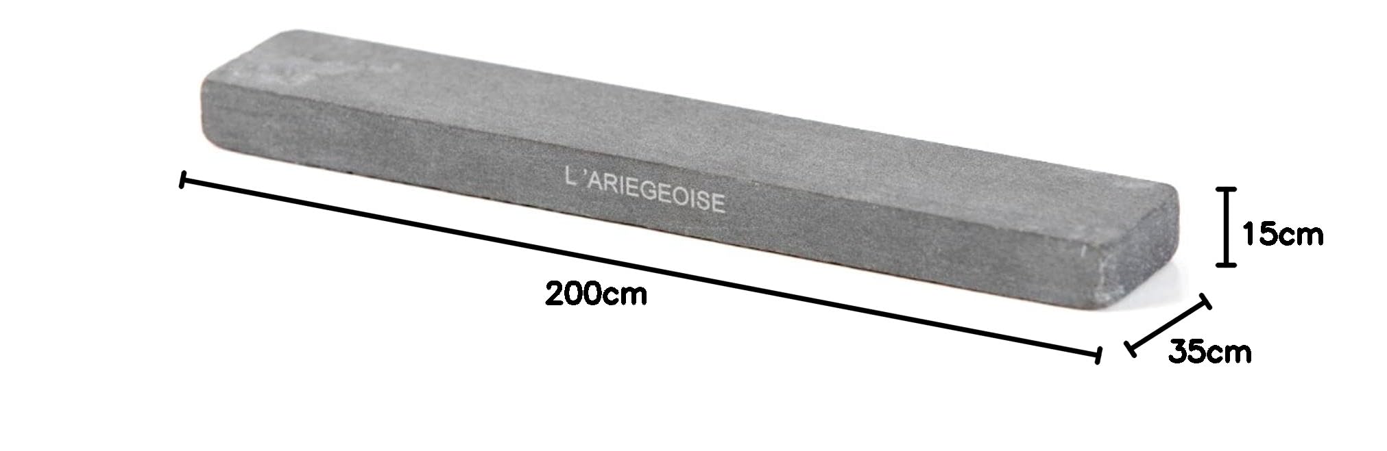L'ARIEGEOISE, Pierre à aiguiser Naturelle des Pyrénées 800/1200 Pierre à affuter Aiguiseur Couteaux Professionnel Affuteur sécateur Ciseaux à Bois Hache. Fabrication Artisanale Française 200mm