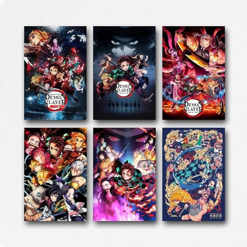 A Set of 6 Demon Poster Slayer Fantasy Comic Anime Classic