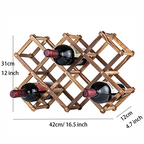 Soporte de madera plegable para 10 botellas de vino miniatura 2