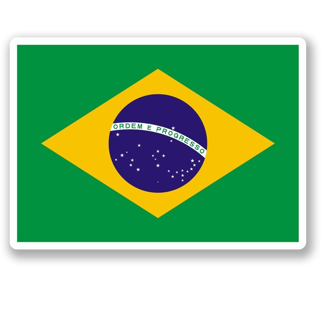 2 x 10cm/100mm Brazil Flag Window Cling Sticker Car Van Campervan Glass #4549