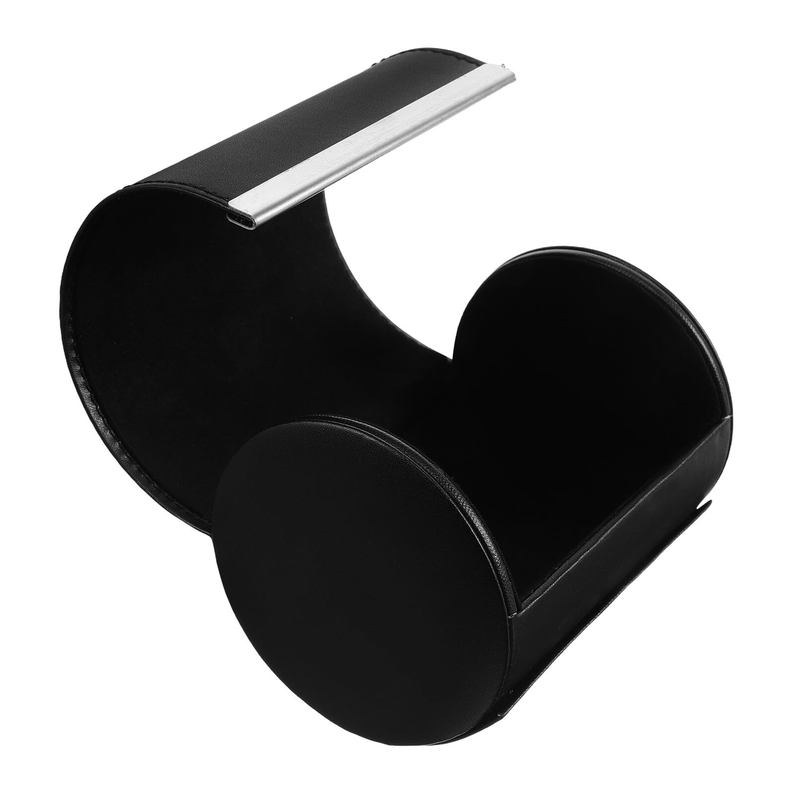 Caja Organizadora para Corbatas Redonda de Pu Negra Cierre Magnético, Estuche Rígido Antiarrugas para Viaje y Oficina, Organizador Portátil para Accesorios de Traje para Hombre