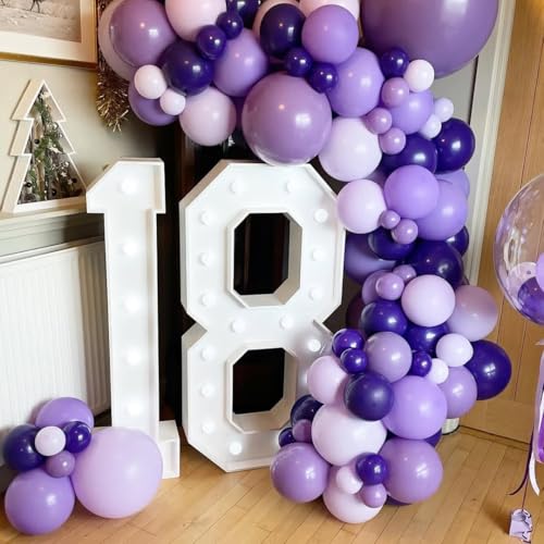 Image of Purple Balloons, 60Pcs Dark Purple Party Balloons | 12in Latex Balloons for Birthday, Bridal Showerl, Graduation Party Decorations
