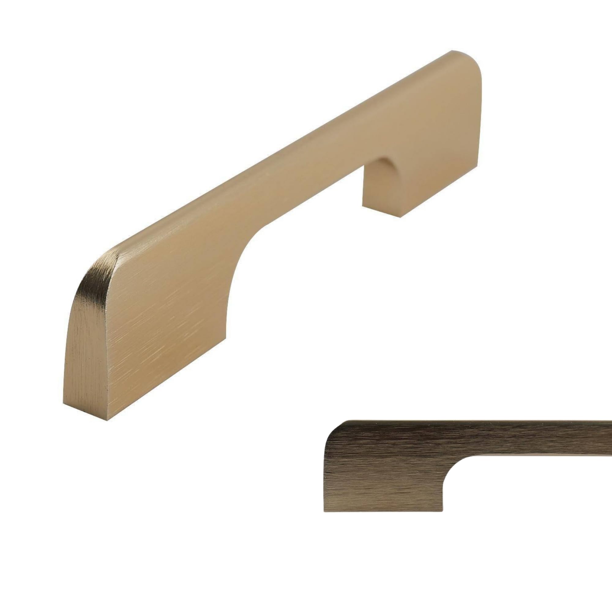keypak 10 Pack Smooth Slim Kitchen Cupboard Handles, 96mm Hole Centres – Brushed Brass, Cabinet Pull Handles for Wardrobe Doors, Chest of Drawers, Other DIY Furniture Renovations