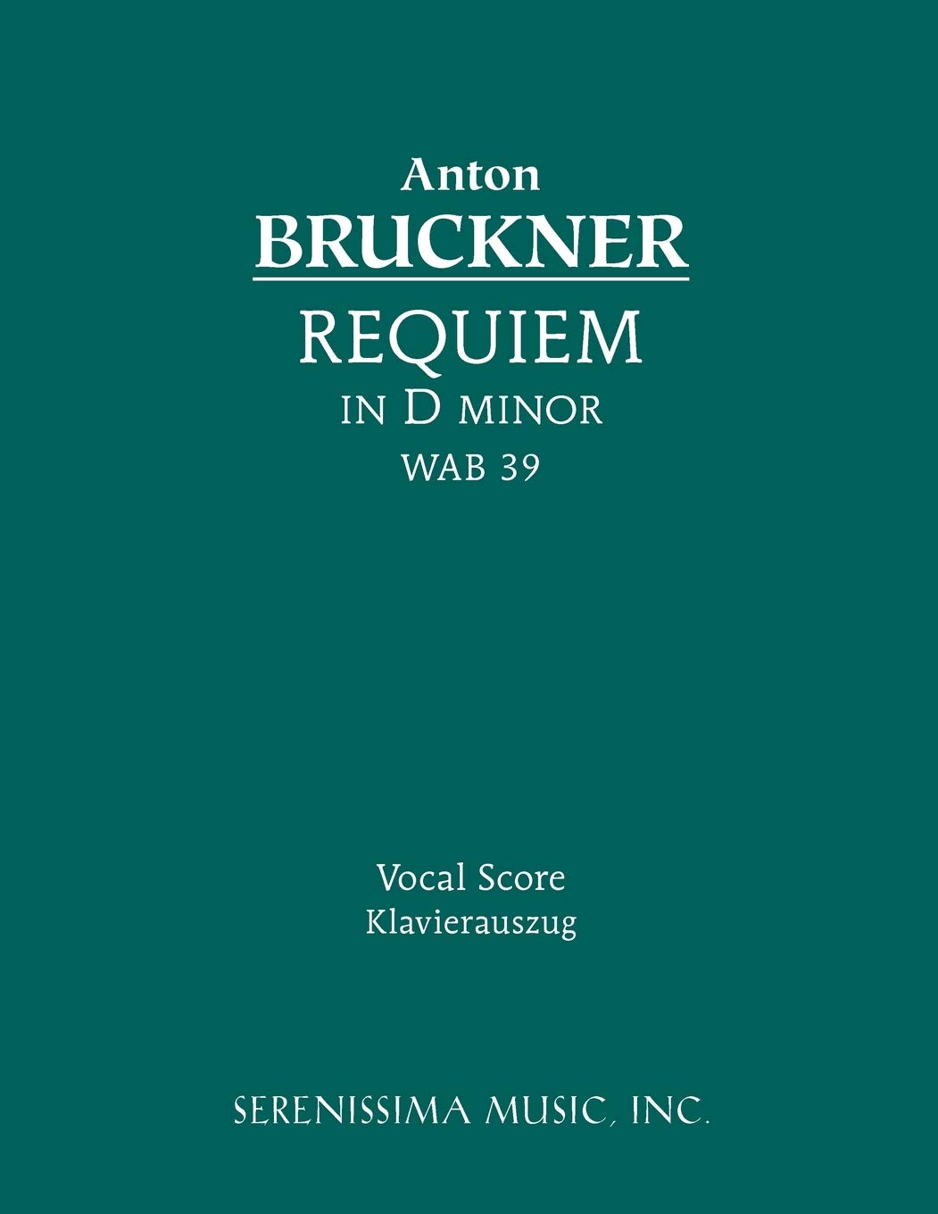Requiem in D minor, WAB 39: Vocal score