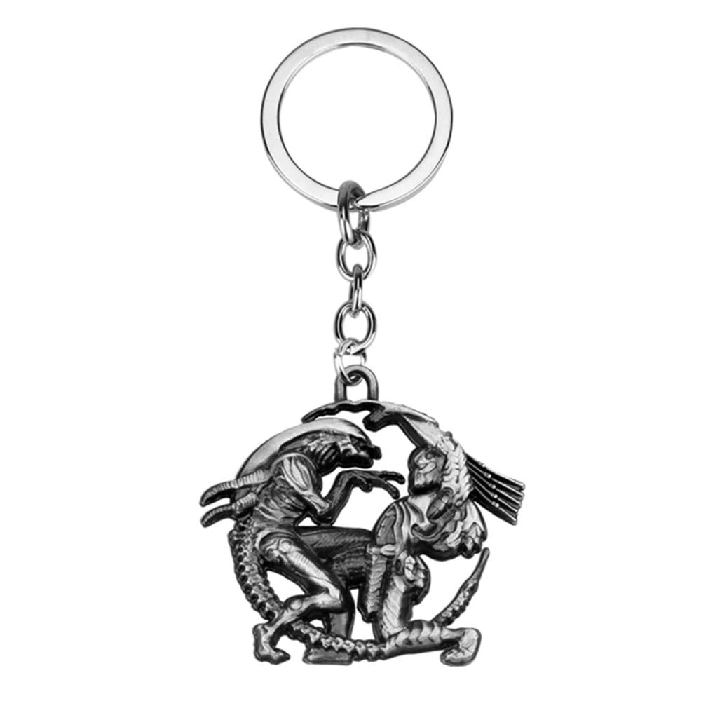 Avp Men's Silver Alien Vs. Predator Game Queen 3D Figure Keychain (Avp )