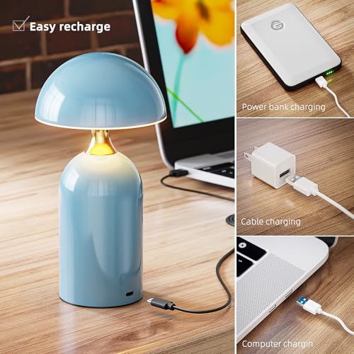 HOMY New Blue Pure Craft Desk lamp Indoor Home Improvement Lighting Outdoor Camping Atmosphere Lamp Nightlight LED Bedroom, Living Room, Home Office, Patio, Bathroom, Dining Table - Image 6