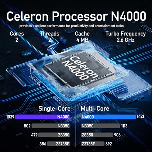 15,6 Pouces jeu Ordinateur Portable 12Go RAM 256Go SSD N4000 PC Portable Joueurs Netbook Écran Full HD 1920 x 1080 Win 11 Laptop Wi-Fi5 BT Mini HDMI Ouverture 180 Degrés pour Étudiants Et Entreprises – Image 3