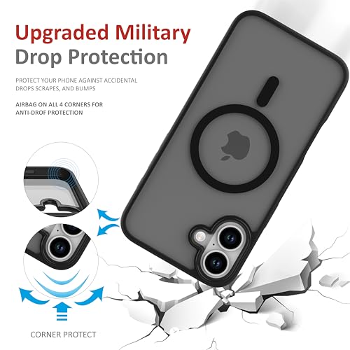Image of for iPhone Case 16 Plus, [Anti-Yellowing Technology] [Military Grade Drop Protection] Shockproof Slim Hybrid Phone Case for iPhone 16 Plus - Carbon Black