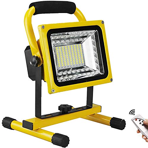 ZGHQHCDRH Luces alimentadas por energía Solar, Lámpara de Trabajo portátil inalámbrica IP65 con Control Remoto, 6 Modos Regulables, Carga USB, Emergencia al Aire Libre H