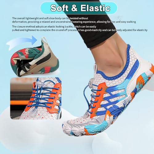 Image of Beach Water Shoes for Women Men Quick Dry Non-Slip Wide Toe Hike Barefoot Footwear for Beach Pool Aqua Swim Surf Walk