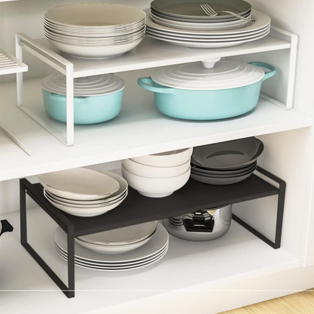 Mensola di supporto per forno a microonde, organizer multifunzionale per forni a microonde- 36-60*21*18cm (bianco)
