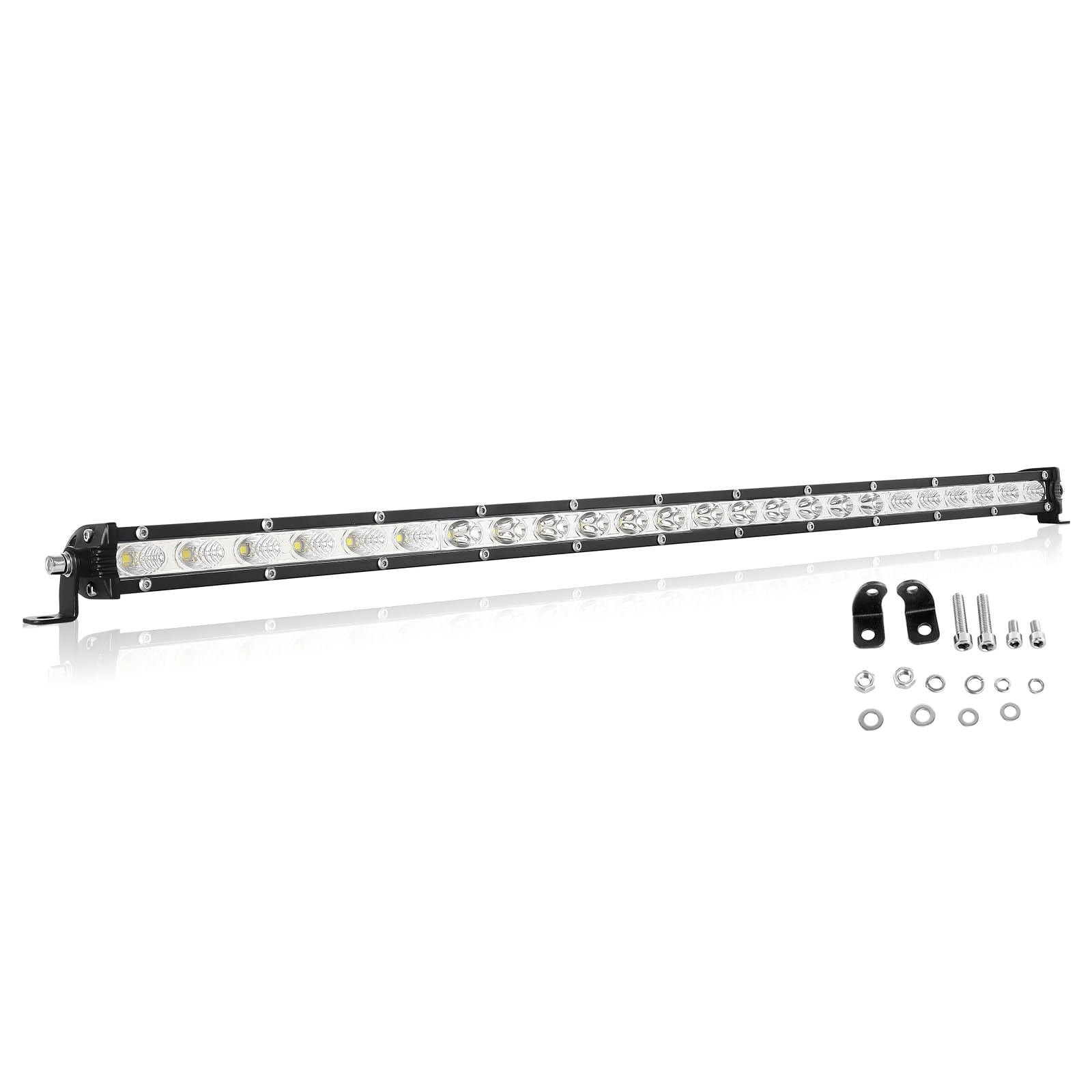 Willpower 25 inch 120W Single Row LED Light Bar Low Profile Ultra Thin Slim Mini Spot Flood Combo Beam Led Off Road Lights Driving Lights Led Fog Lights Boat Lighting Led Work Light