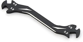 XHSESA RC Car Aluminum Alloy Multifunctional Wrench Tool DIY RC 3mm 4mm 5mm 5.5mm (Black)