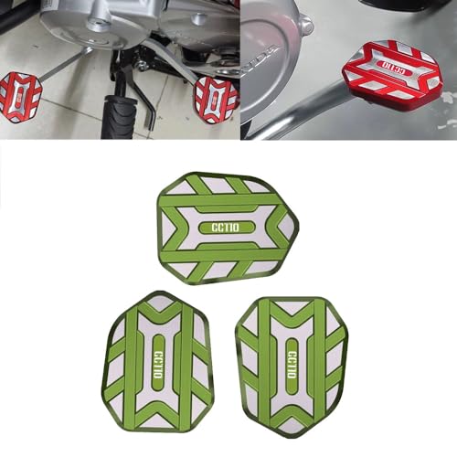 MAORANG FOR クロスカブ CC110 2025 ブレーキペダル、ギアレバーペダル修正されたオートバイのフロントとリアの滑り止めシフトパッドCROSS CUBCC110 2019-2025バイクアクセサリー (グリーン)