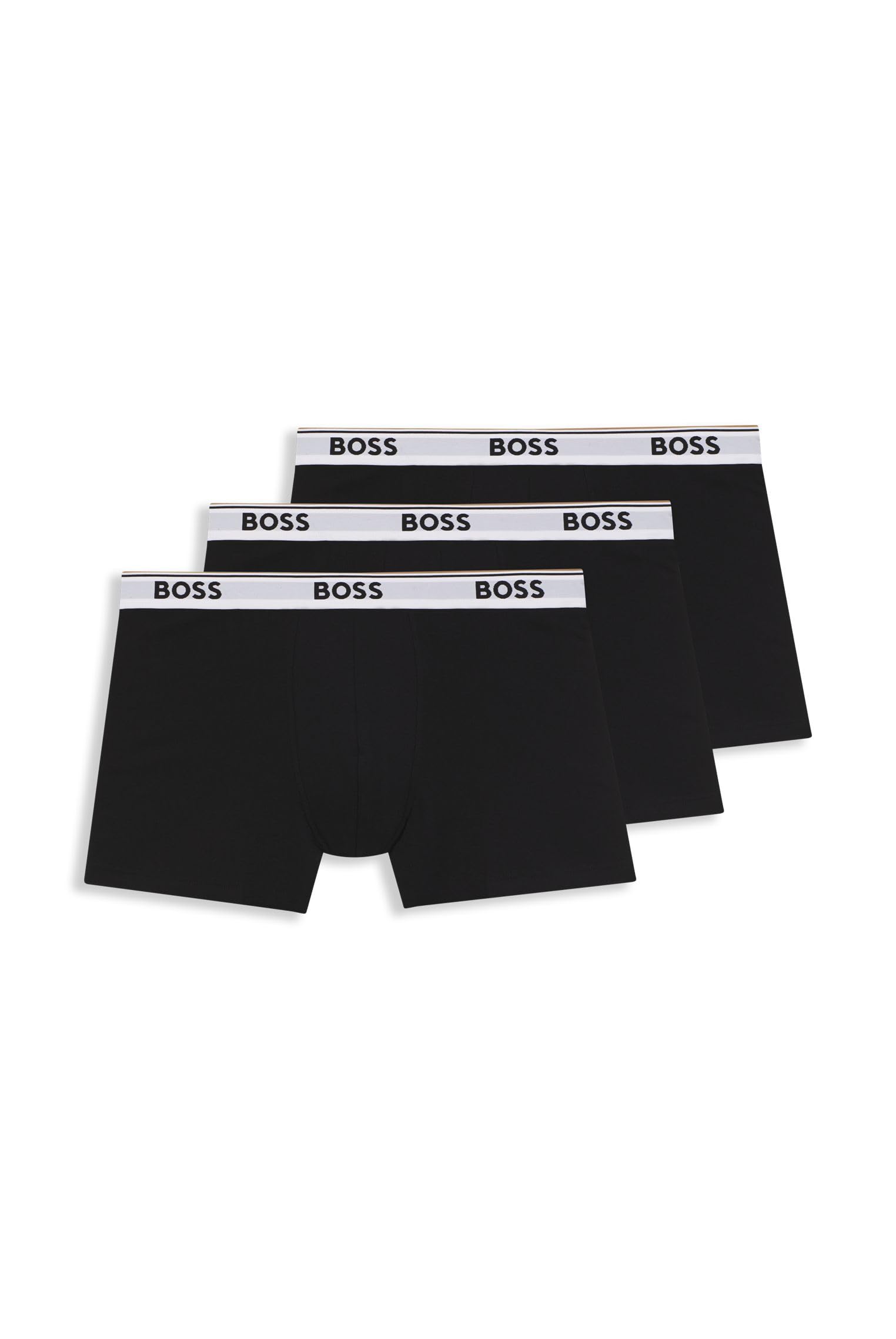 BOSS Mens BoxerBr 3P Power Three-Pack of Stretch-Cotton Boxer Briefs with Logos