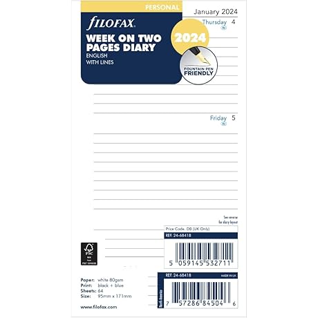 Filofax Personal Week on Two Pages 2024