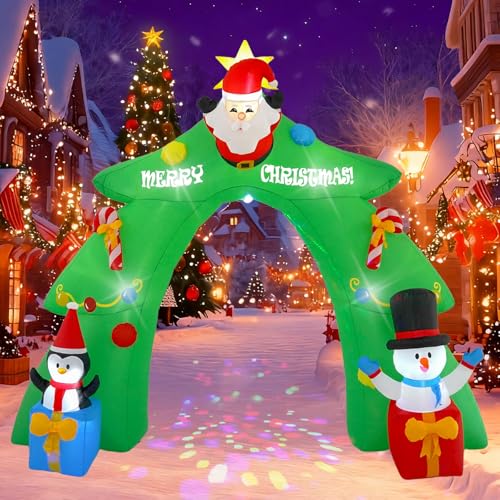12 FT Santa's Candy Tree Arch Outdoor Inflatable with Rotating