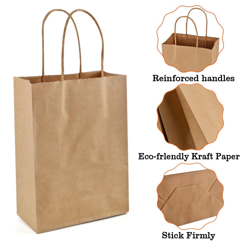 50 Stück Papiertüten Mit Henkel 45x17x48cm - Weiße Geschenktaschen Aus Kraftpapier