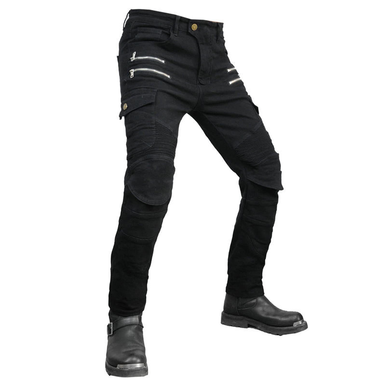 Pantaloni Jeans Moto Uomo | Pantaloni Moto Uomo | Jeans Uomo Moto con Protezioni | Pantaloni Moto Biker Rinforzato | Pantaloni da Motociclista | Jeans Uomo Moto Biker